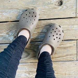 Brown crocs, size 8.